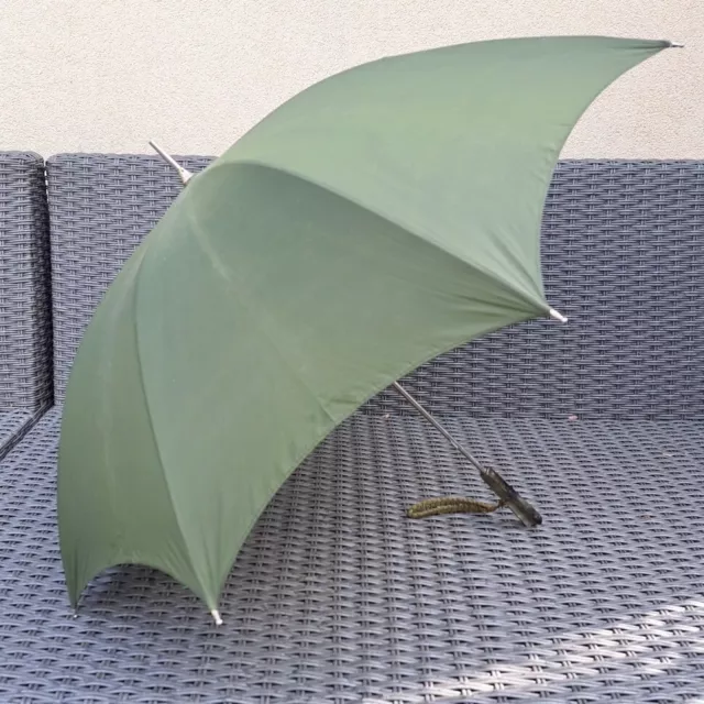 Vintage 60s Green St Michael's Umbrella Parasol Lucite Handle