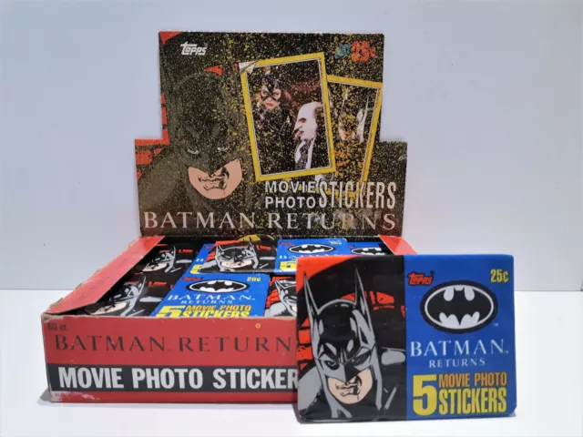 Topps Batman Returns Movie Photo Stickers Trading Cards sealed 5 Sticker Pack