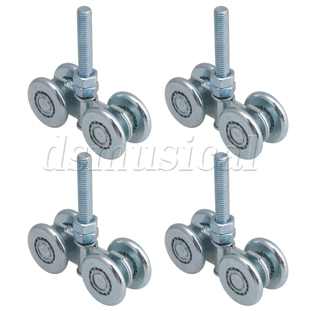 4 Pcs 46mm Dia Trolley Hanger Wheel Steel for 35-45mm Sliding Barn Doors
