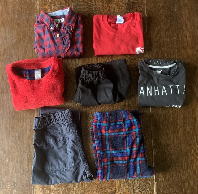 Bundle Boys Clothes ages 9-10, 10-12, 11-12 - PJs, Shirt, Tops, Trousers, Shorts
