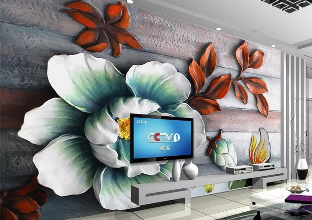 Sticker Mural Autocollant 3D Fleurs Rouges - H42 - Décor Démontable | Neuf