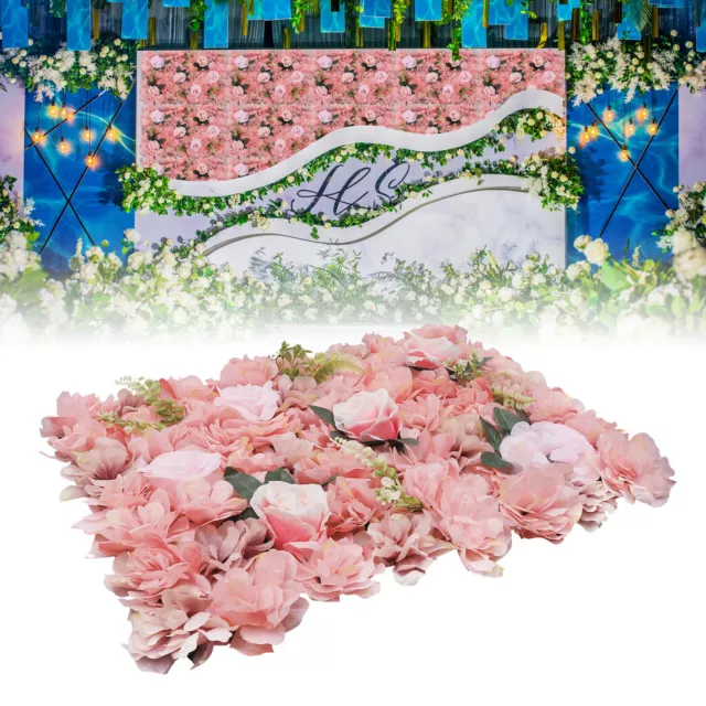 12 Stück Künstliche Blumenwand Rosenwand Hochzeit Hintergrund Dekor Rosa 40x60cm