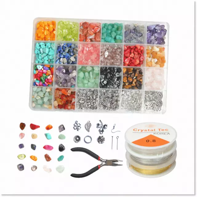 Stunning Crystal Jewelry Kit - 1600 pcs Beads & Gemstones for Rings, Earrings, N