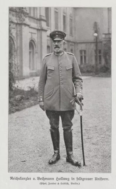 Reichskanzler De Bethmann Halleg En Uniforme Original Bilddokument De 1914 WW1