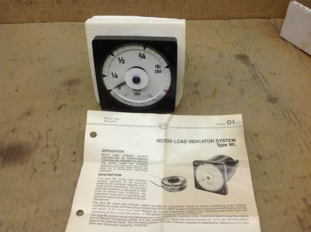 Electromagnetic Motor Load  ML-5N101 Indicator System Panel Gauge. NOS 2