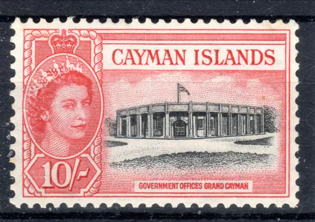 Cayman Islands 10/- QEII MH SG161 Cat £24 1953-62 [C905]