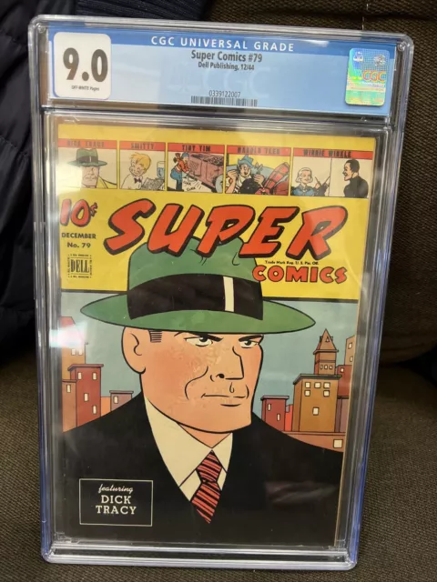 super comics #79 cgc universal grade 9.0 rare 1944 featuring dick tracy