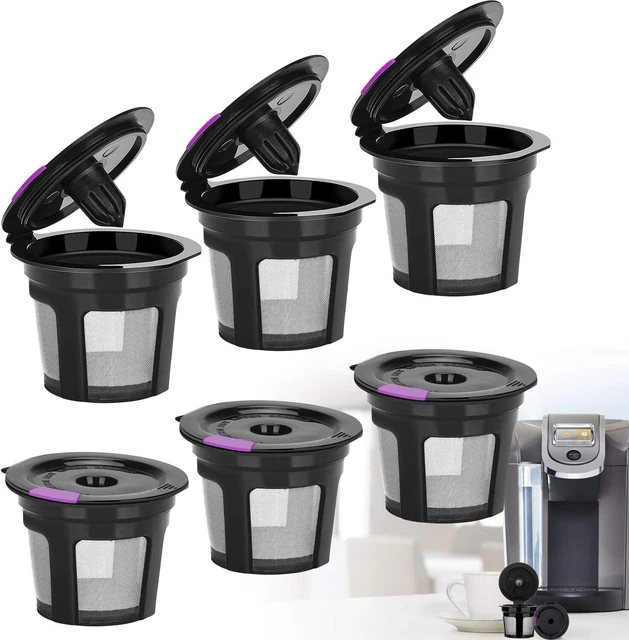 6 K Cups Keurig Reusable Filter Replacement Parts Coffee Maker 2.0 1.0 BPA Free