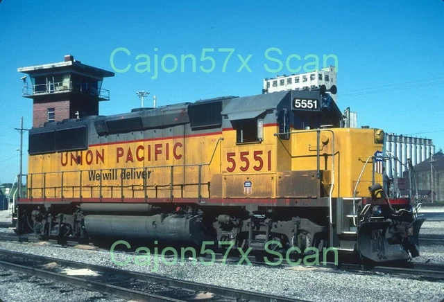 Original Slide- UP GP50 5551 (ex-CNW) At Kansas City, MO. 10/98