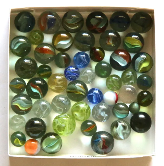Konvolut alte Glasmurmel marbles Glaskugeln 51 Stück, unterschiedliches Alter