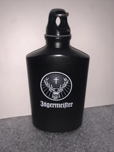 Jagermeister Black Flask Canteen, Nice Condition, No Carabiner