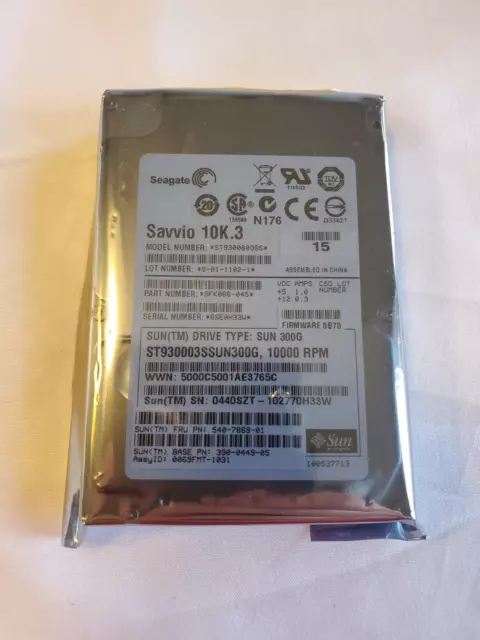 Sun Oracle  Seagate Savvio ST930003SSUNG 300GB 6Gb Hard Drive