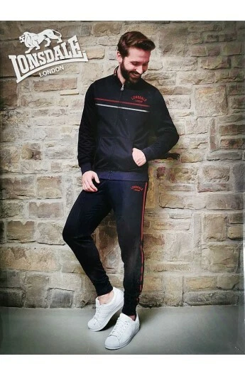 Tuta Uomo Sport E Tempo Libero Full Zip Invernale Felpata Polsini Lonsdale