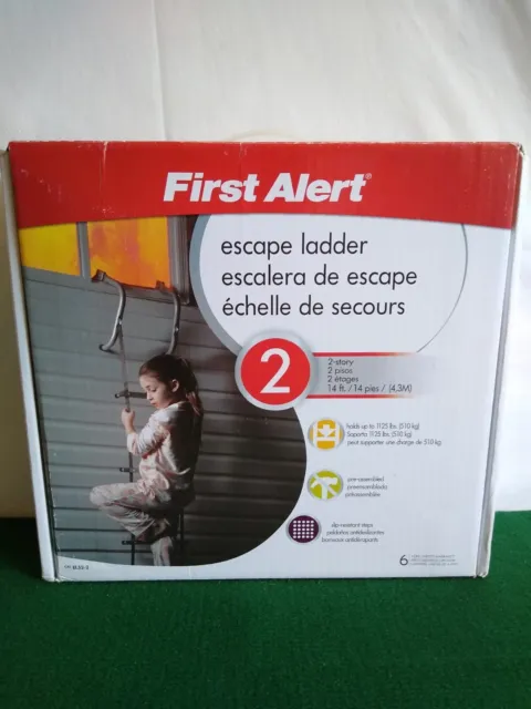 Escalera de escape First Alert EL52-2 - 2 pisos 14 pies nueva caja abierta