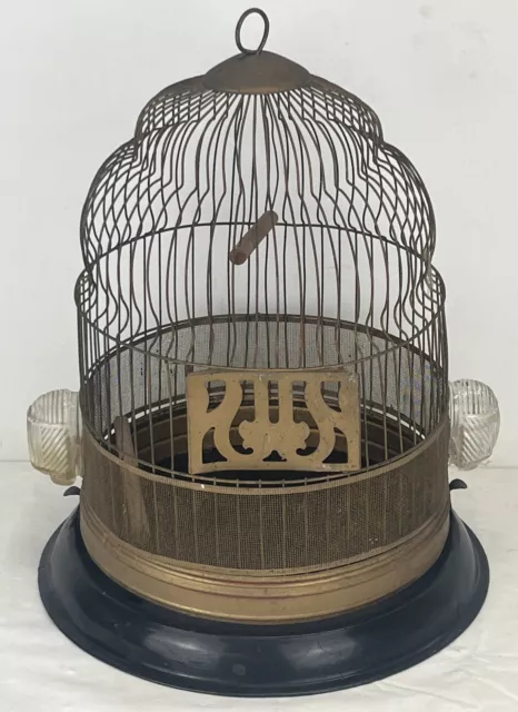 BRASS DOME BIRD House Cage Approx 12” Tall Vintage Home Decor