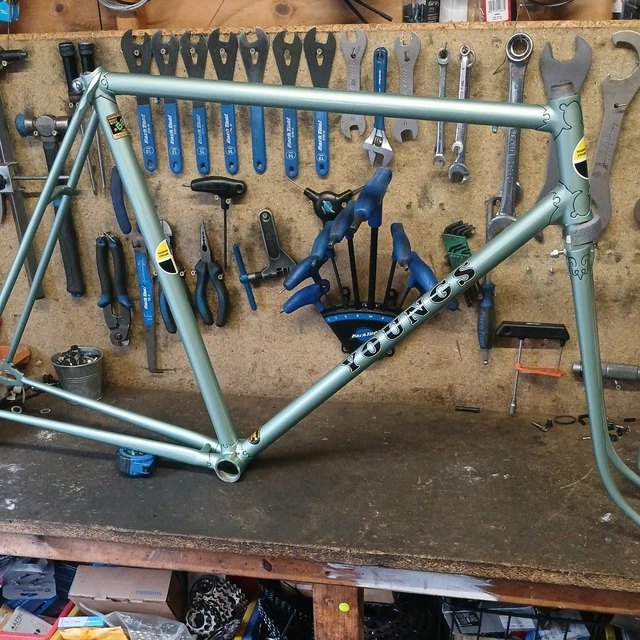 Cadre Vélo Pennine Cycle Reynolds 531c - Bleu/blanc, 54x56 Cm, Route, Vintage
