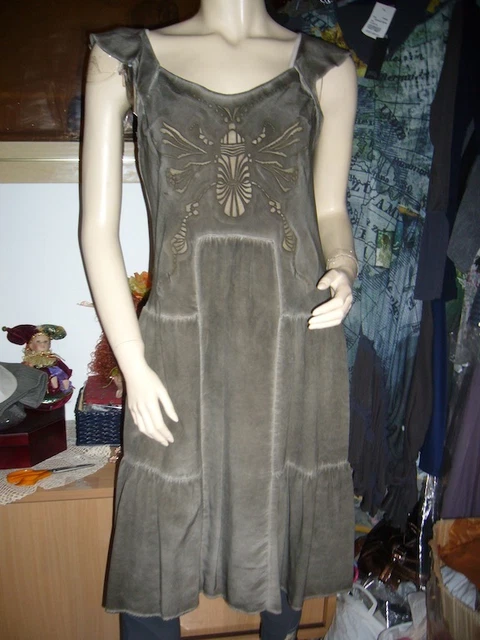 Robe Cop Copine Modèle Aladin - Taille 40, 100% Coton, Marron Et Bleu Turquoise - Neuve Avec Étiquettes