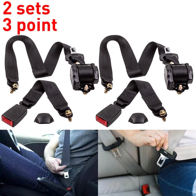 2X 3 Punti Sedile Cintura Kit Cintura Di Sicurezza Auto 3 Punti Regolabile