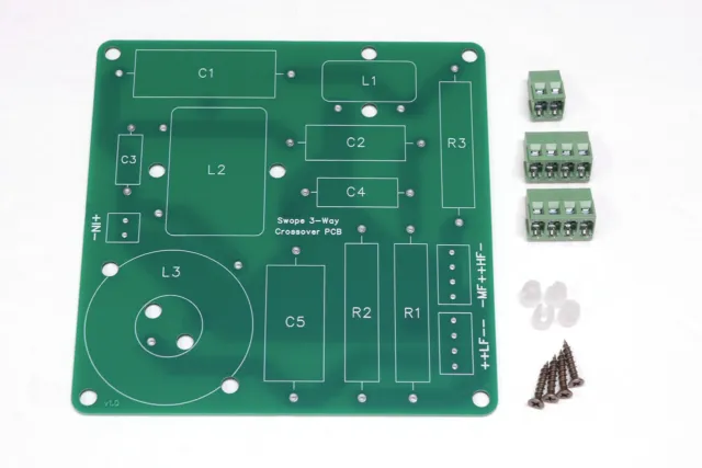 Crossover PCB for the Swope 3-way (TMWW or WTMW) DIY speaker design