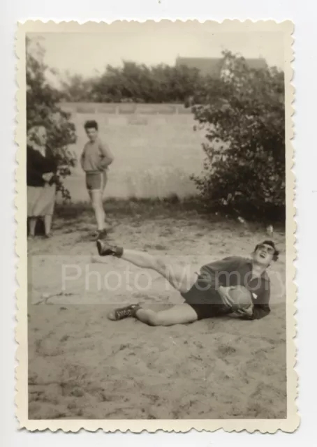 Le gardien de but, football amateur  - Snapshot Photo Anonyme c. 1950