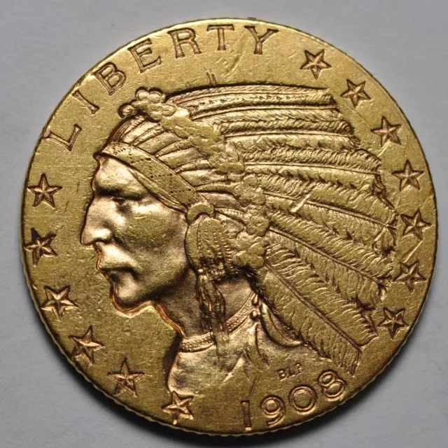 1908 USA Five Gold Dollar Indian Head