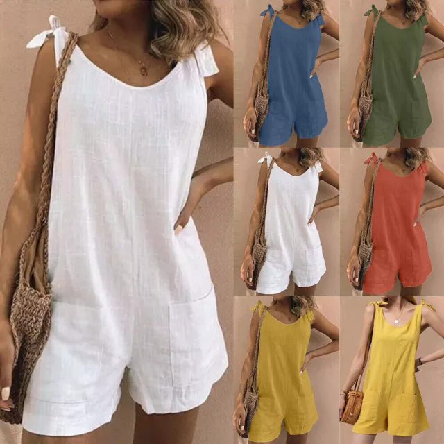 Tute Larghe Senza Spalline Da Donna Pantaloncini Pagliaccetti Estivi Tute Da ♪