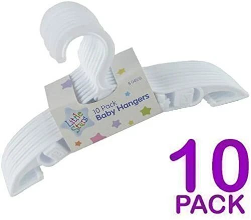 Cintre Pour Vetements Enfant Bebe x 10 - Plastique Resistant Blanc