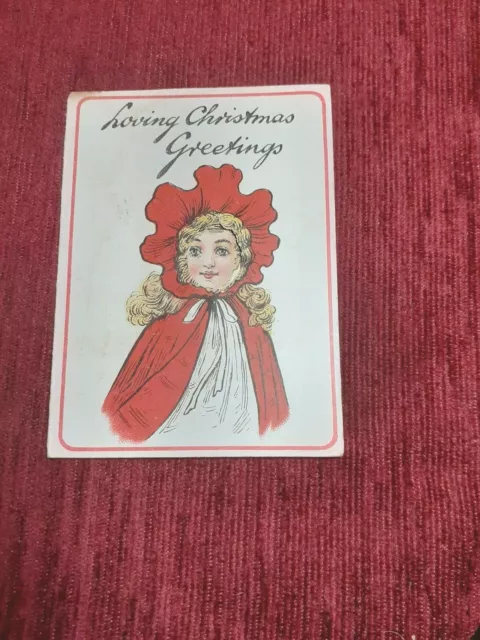 Antique Victorian Christmas  Card Loving Christmas Greetings Raphael Tuck & Sons