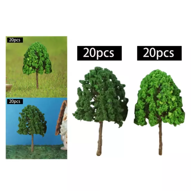 20 pezzi di alberi modello treno scenario architettura alberi decorazioni layout