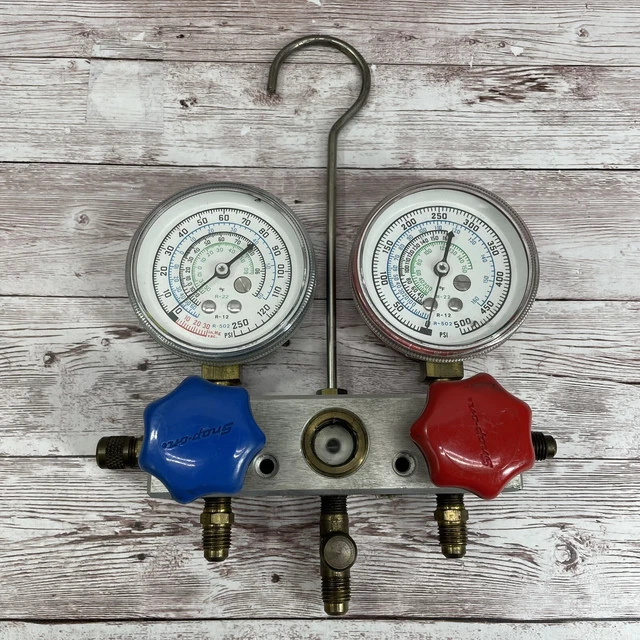 SNAPON TOOLS AC Refrigeration Dual Manifold Gauge Valve Set R12 R22