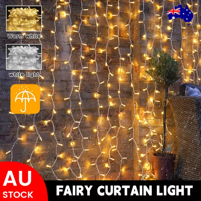 300/600 Led Curtain Fairy Lights Wedding Indoor Outdoor Christmas Garden Party
