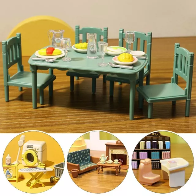 1/12 Wooden Decorative Plate 10Styles Chairs Model Toys  Dollhouse Decoration