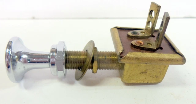 Vintage Original Dash Mount Headlight Push/Pull Chrome Switch Vintage Original Dash Mount Headlight Push/Pull Chrome Switch