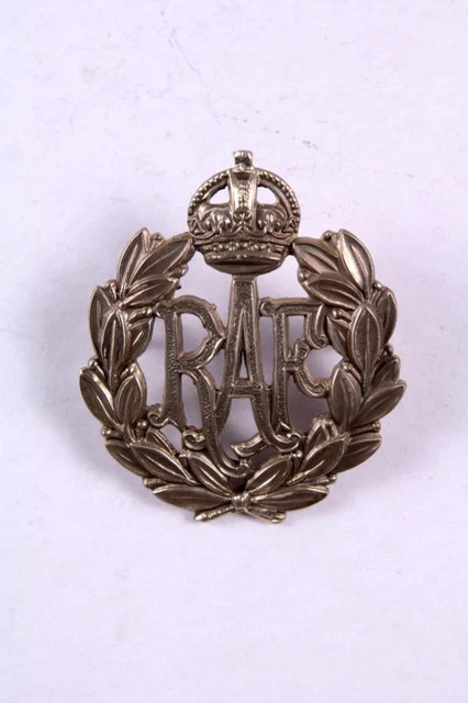 WW2 BRITISH MILITARY RAF Cap Beret Badge Brass GVI Kings Crown Royal ...