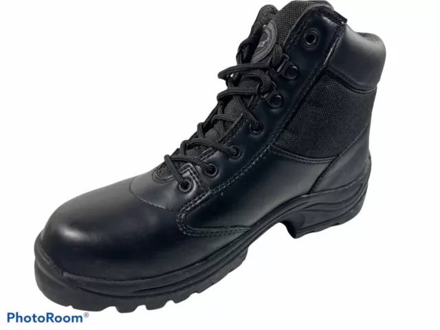 🔥 GALLS • Black Leather Steel Toe Work Duty Boots • USA • Men’s Sz 9.5 ...