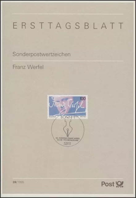 ETB 28/1995 Franz Werfel, Schriftsteller