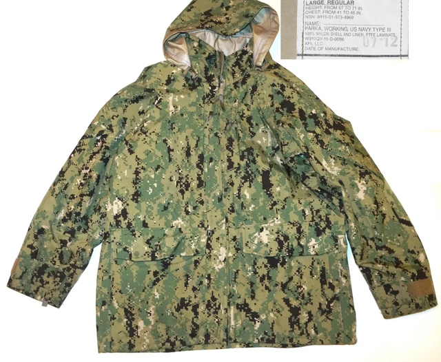 Parka Working US Navy Type III WOODLAND DIGITAL Camo Waterproof  Jacket L men