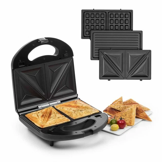 B-WARE - 3in1 Sandwich Maker Kontaktgrill Waffeleisen antihaft Grillplatten
