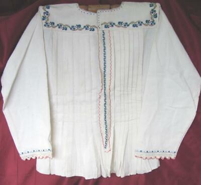19C. Folk Art Traditional Costume Hand Embroidered Ladies Shirt Blouse
