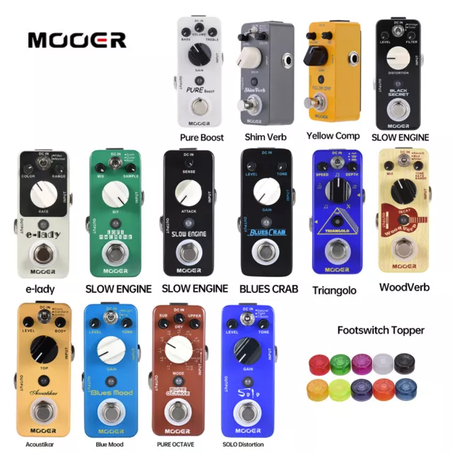 Mooer Series Guitar Effect Pedal Distortion Overdrive Reverb Phaser Delay J4B3