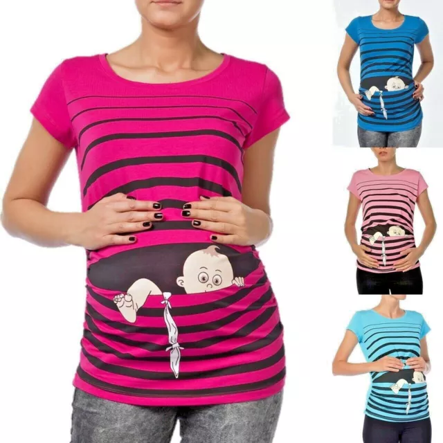 Umstandsmode T-Shirt Lustige Motiv Schwangerschaft Geschenk Baby 2