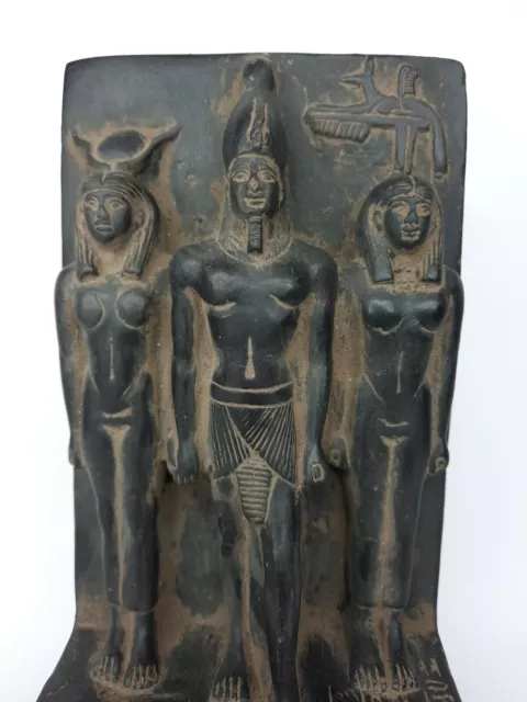 UNIQUE ANTIQUE ANCIENT EGYPTIAN Statue King Menkaure Gods Isis Amun Hathor