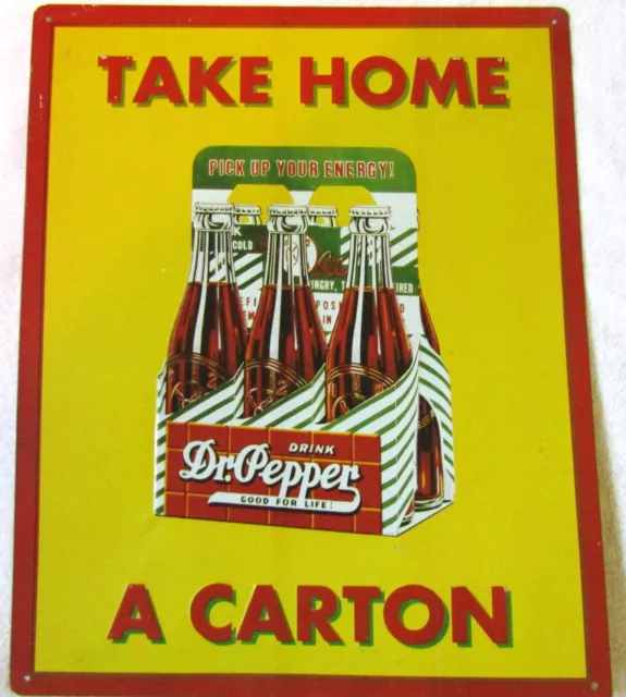 Vintage 1993 Metal One-Sided Dr. Pepper Sign.