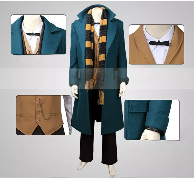 Fantastic Beasts Where to Find Them Newt Scamander Trench Cosplay Costumes Suit 3