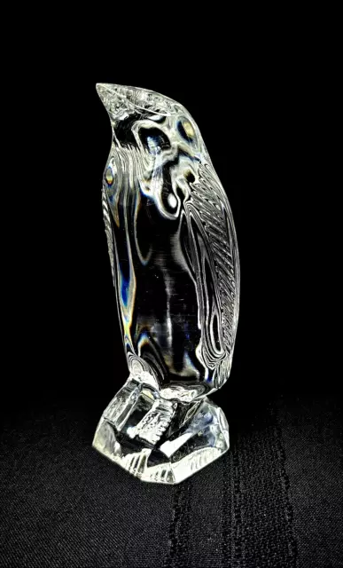 Waterford Crystal Penguin Bird Figurine Paperweight Signed VTG 4 5/8" Tall