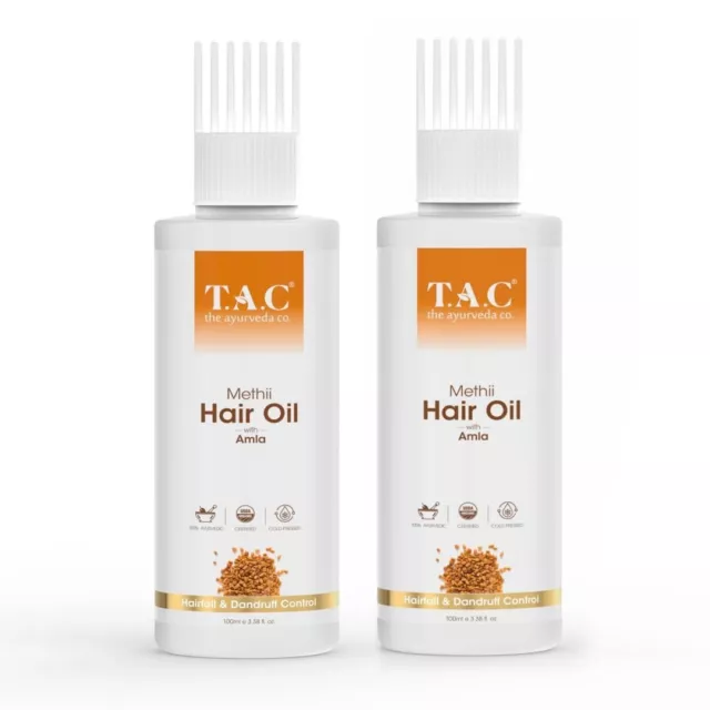 TAC - The Ayurveda Co. Methi Aceite para Dañar el Cabello 100 ml (Paquete de 2)