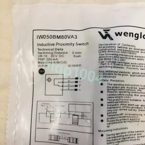 1PC New Original Wenglor IW050BM80VA3 Proximity Switch Sensor