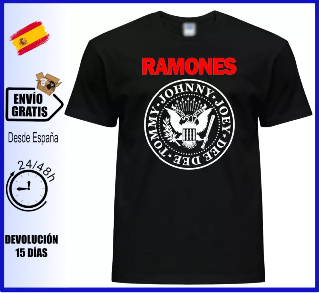 Camiseta Ramones Grupo Banda Rock Urbano Hombre Manga Corta Agodón Calidad