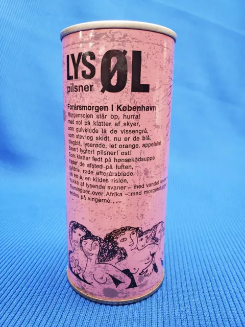 Vintage LYS Pilsner OL II  (Nudie Art) Pink - EMPTY 45cl SS Beer Can - SWEDEN