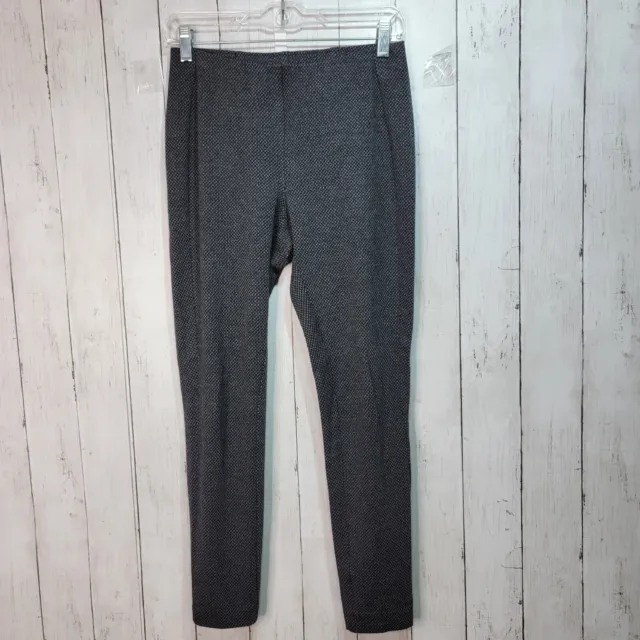 J Jill Ponte Knit Leggings Houndstooth Pants Gray Blue Stretch Size Small